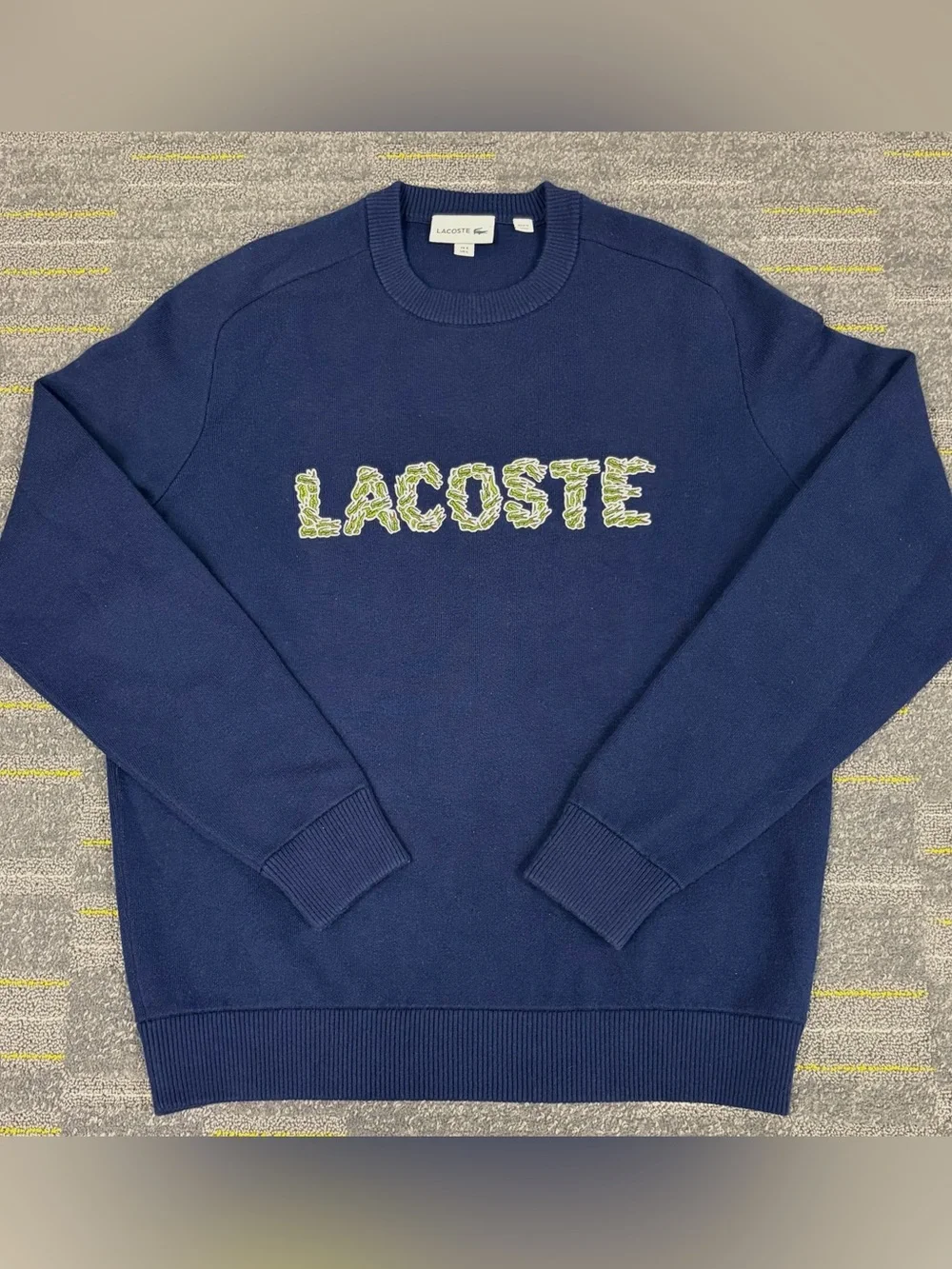 Lacoste Croco Magic Embroidery Wool Sweater Logo Size L Preppy Limited Edition